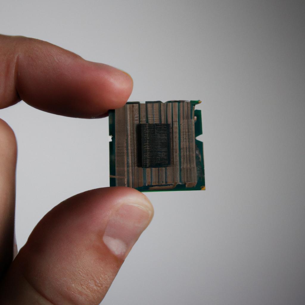 Person holding a computer chip
